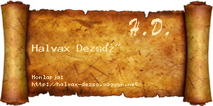 Halvax Dezső névjegykártya