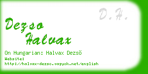 dezso halvax business card